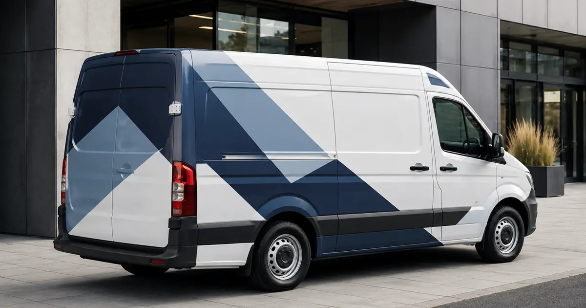 Commercial van with professional vehicle branding in Riyadh